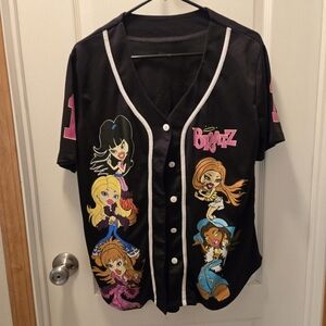Bratz Black Short Sleeve Button Up Shirt